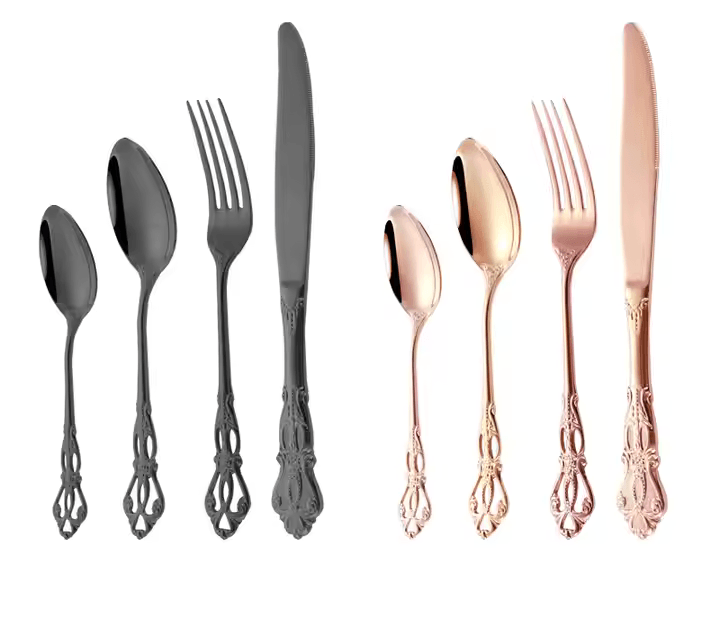 Cutlery Set with Gold Accents