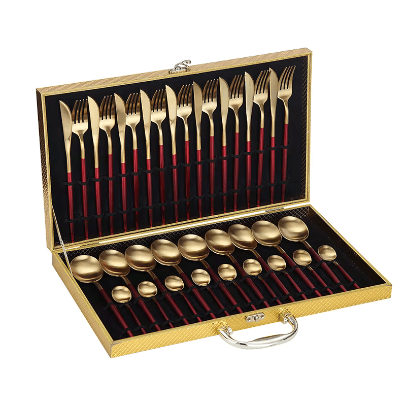 36-Piece Cutlery Set with Wooden Box