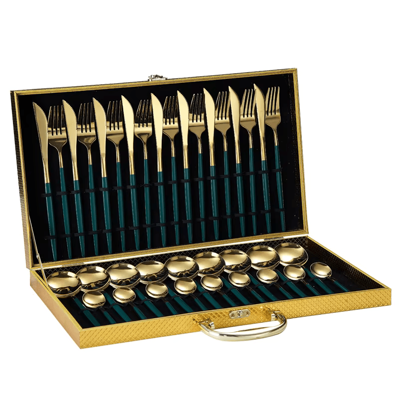 36-Piece Cutlery Set with Wooden Box