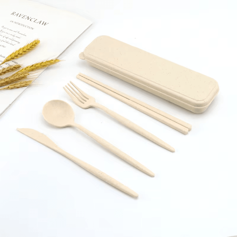 4-Piece Eco Wheat Straw Cutlery Set