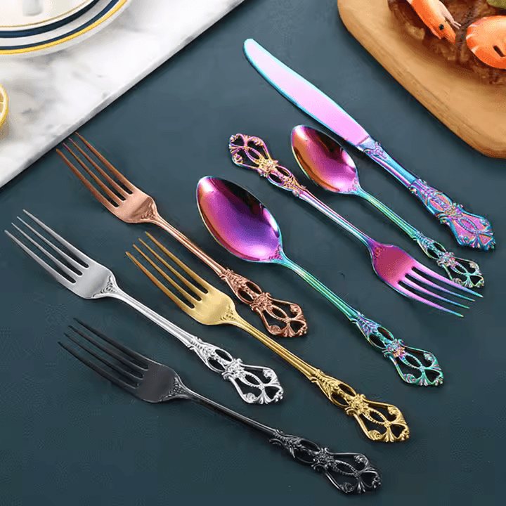 Cutlery Set with Gold Accents
