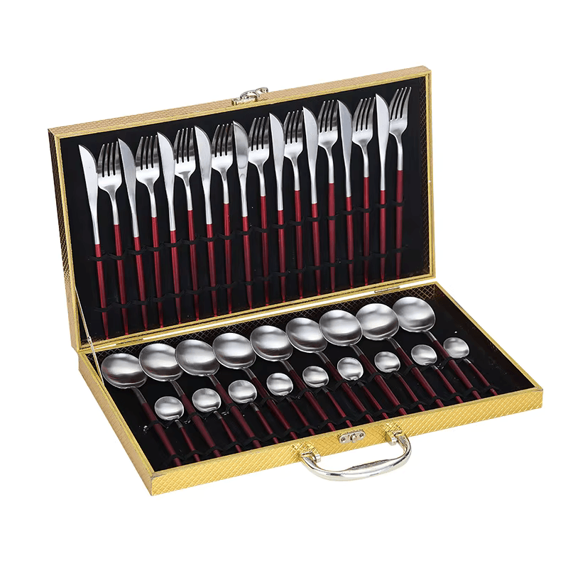36-Piece Cutlery Set with Wooden Box