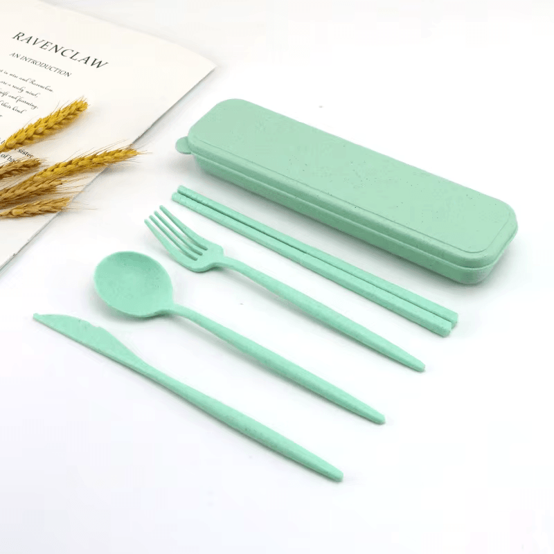 4-Piece Eco Wheat Straw Cutlery Set