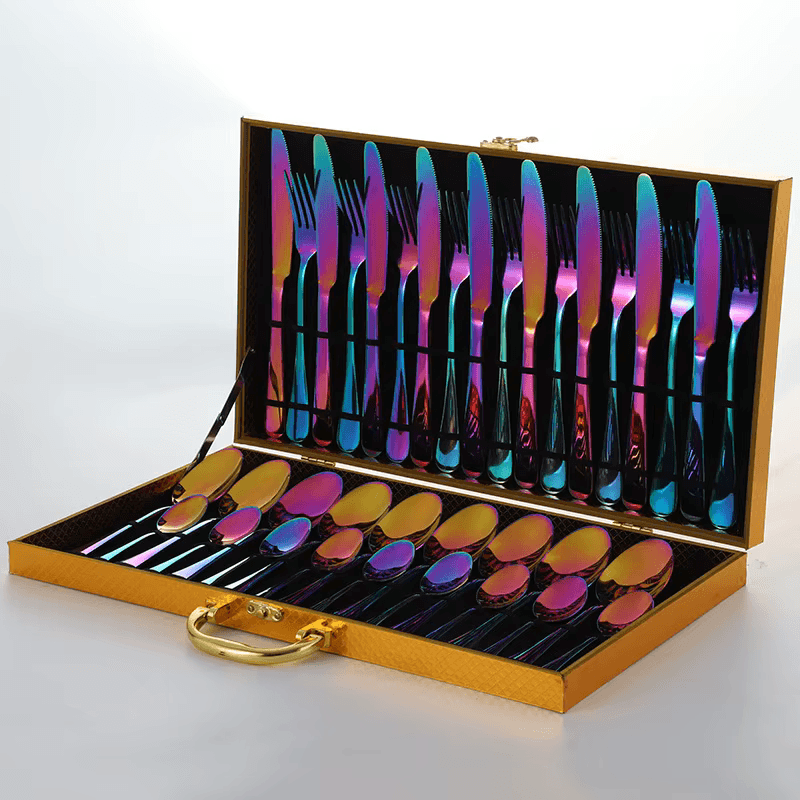 36-Piece Tableware Set with Wooden Box