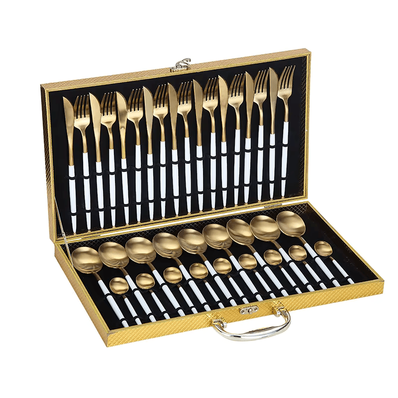 36-Piece Cutlery Set with Wooden Box
