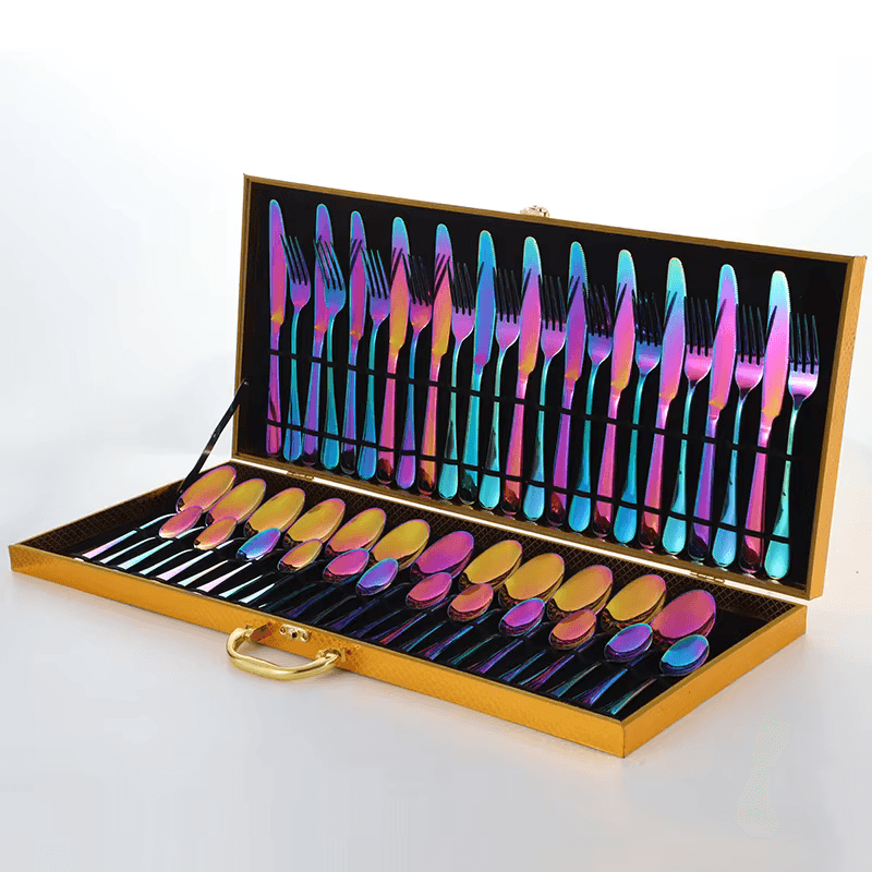 48-Piece Tableware Set with Wooden Box