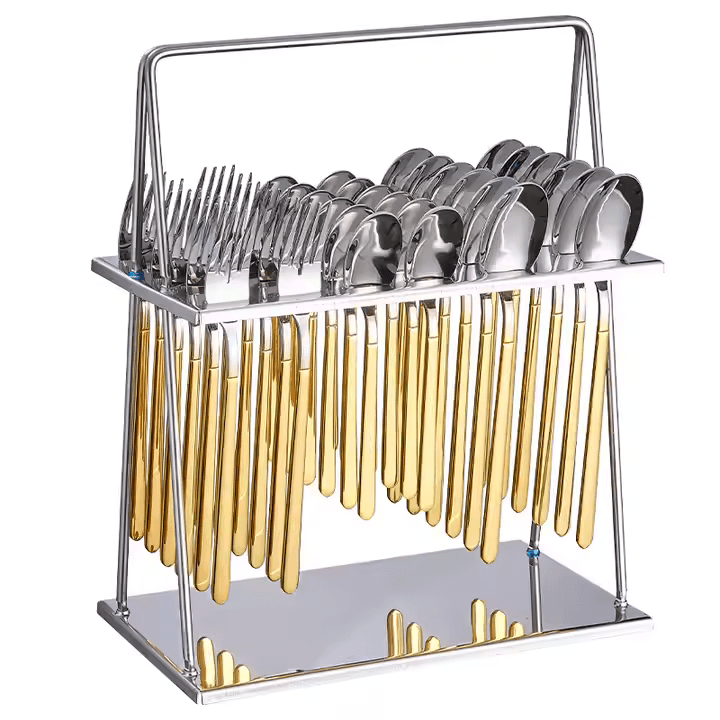36-Piece Flatware Set with Storage Rack