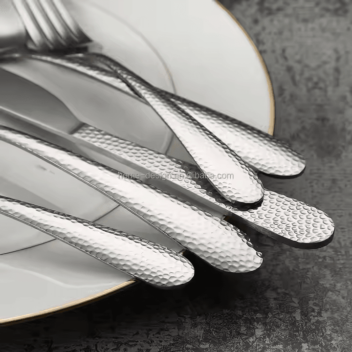 24-Piece Hammered Cutlery Set