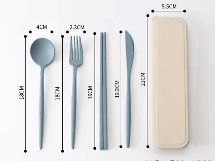 4-Piece Eco Wheat Straw Cutlery Set