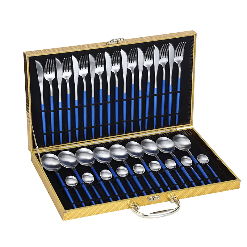 36-Piece Cutlery Set with Wooden Box