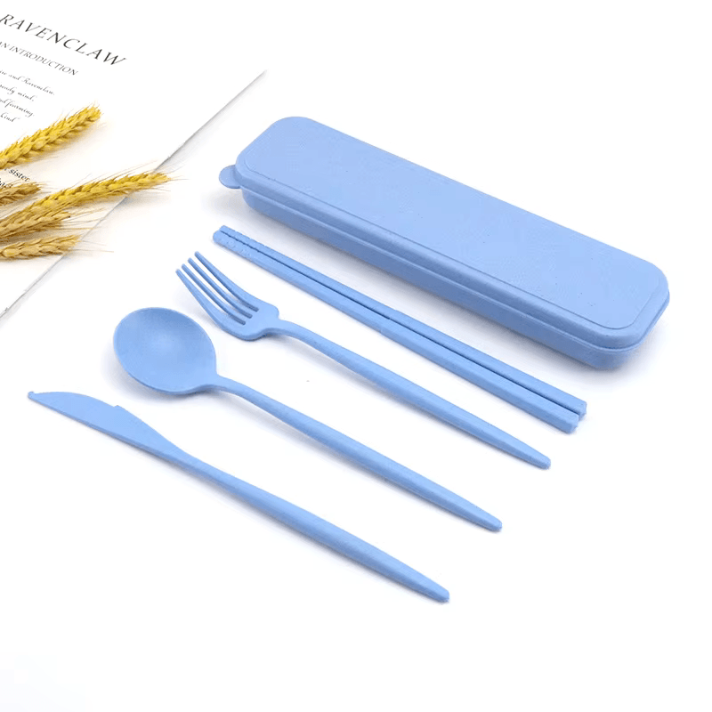4-Piece Eco Wheat Straw Cutlery Set