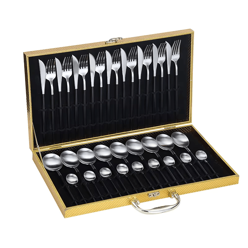 36-Piece Cutlery Set with Wooden Box