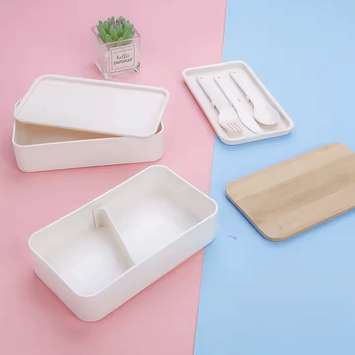 Bamboo Lunch Box with Wooden Cutlery