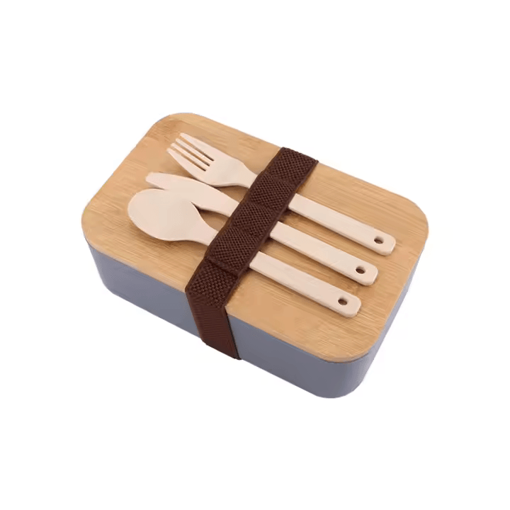 Bamboo Lunch Box with Wooden Cutlery
