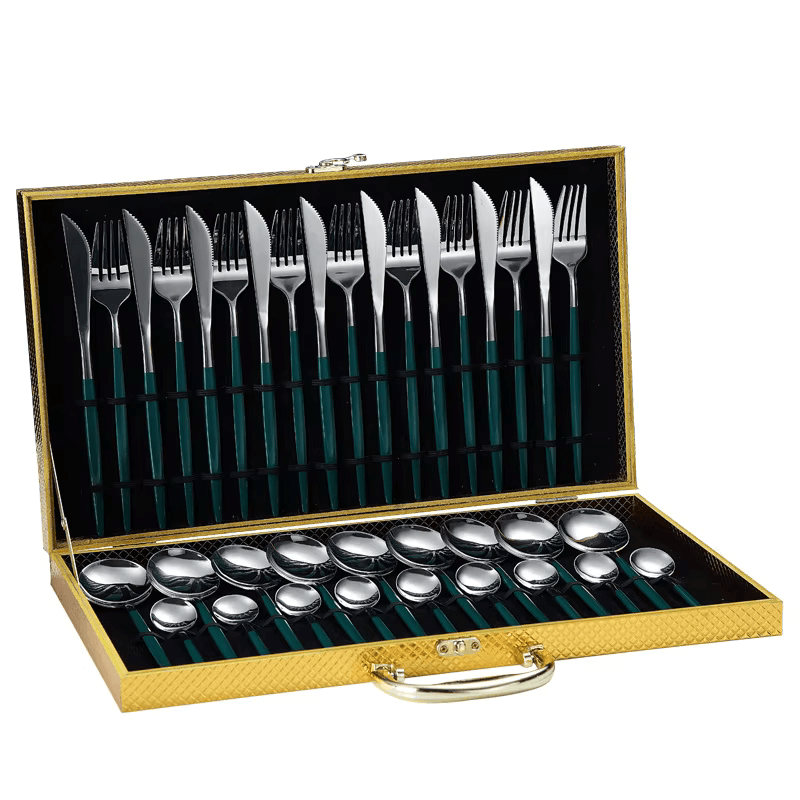 36-Piece Cutlery Set with Wooden Box