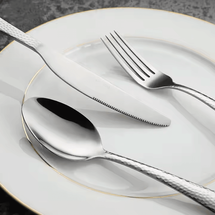 24-Piece Hammered Cutlery Set