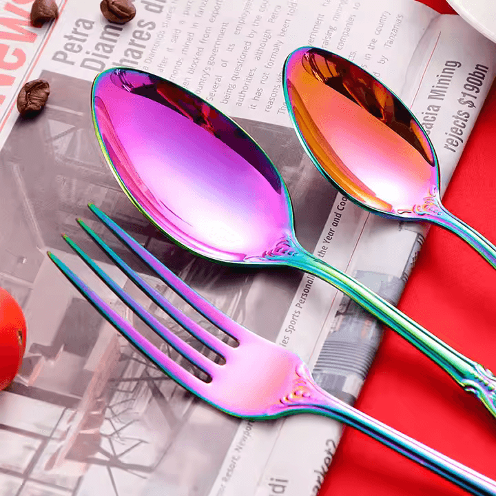 Cutlery Set with Gold Accents