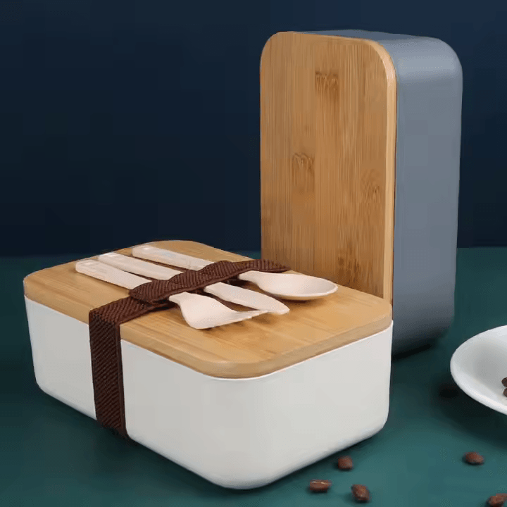 Bamboo Lunch Box with Wooden Cutlery