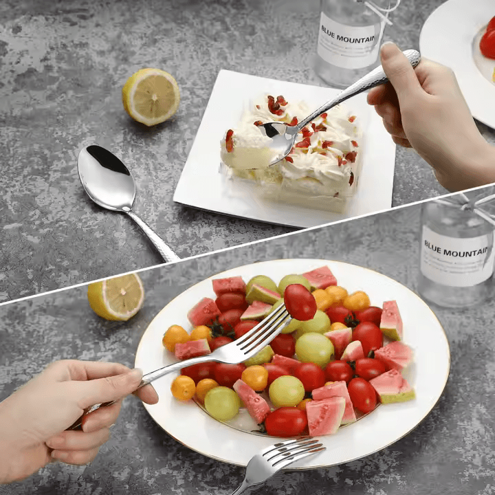 24-Piece Hammered Cutlery Set