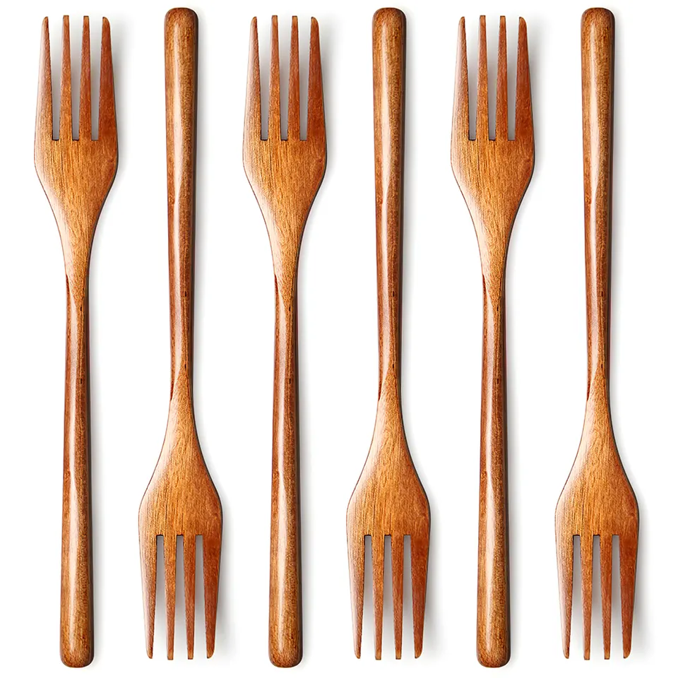 Wooden Long Handle Cutlery Set