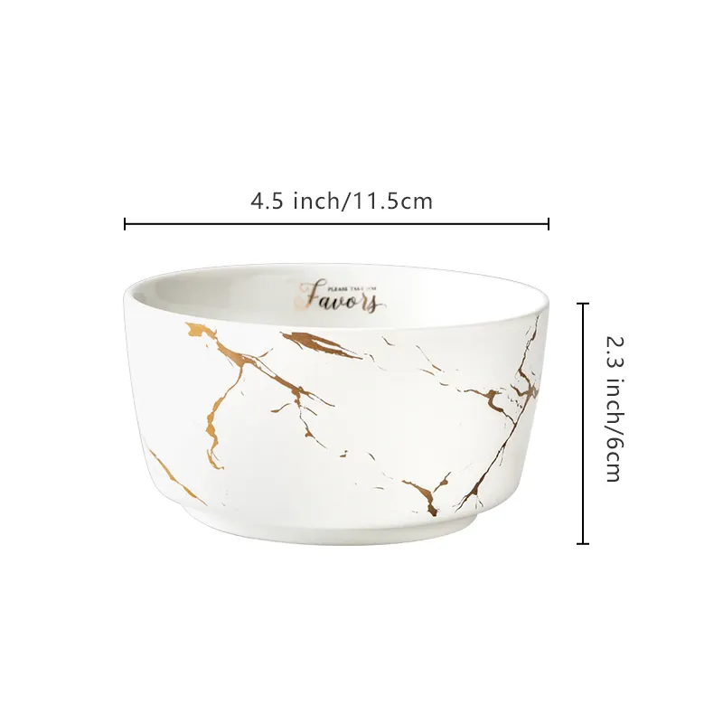 Ceramic Bowls with Marble Design
