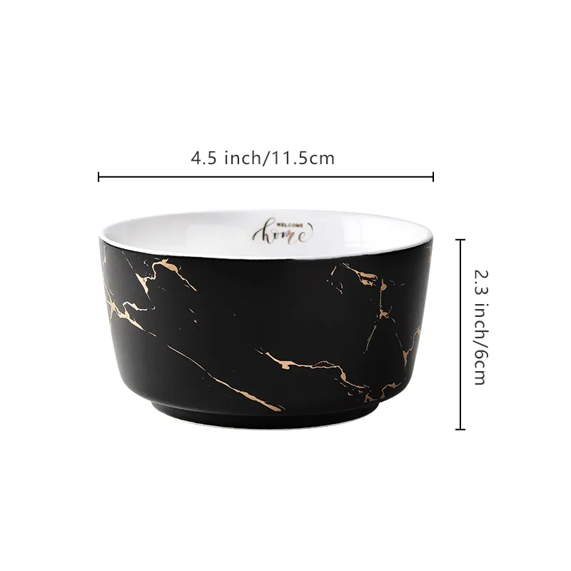 Ceramic Bowls with Marble Design