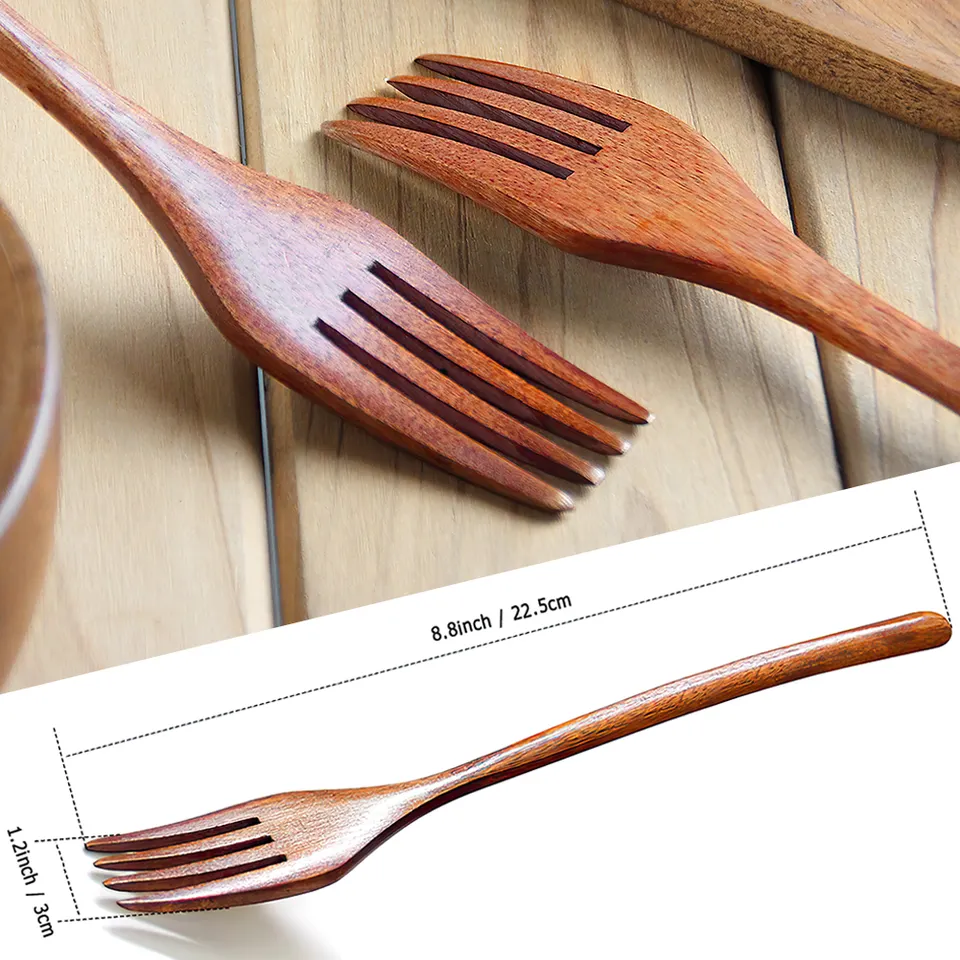 Wooden Long Handle Cutlery Set