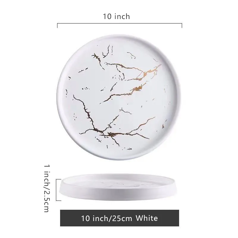 Ceramic plates with marble effect
