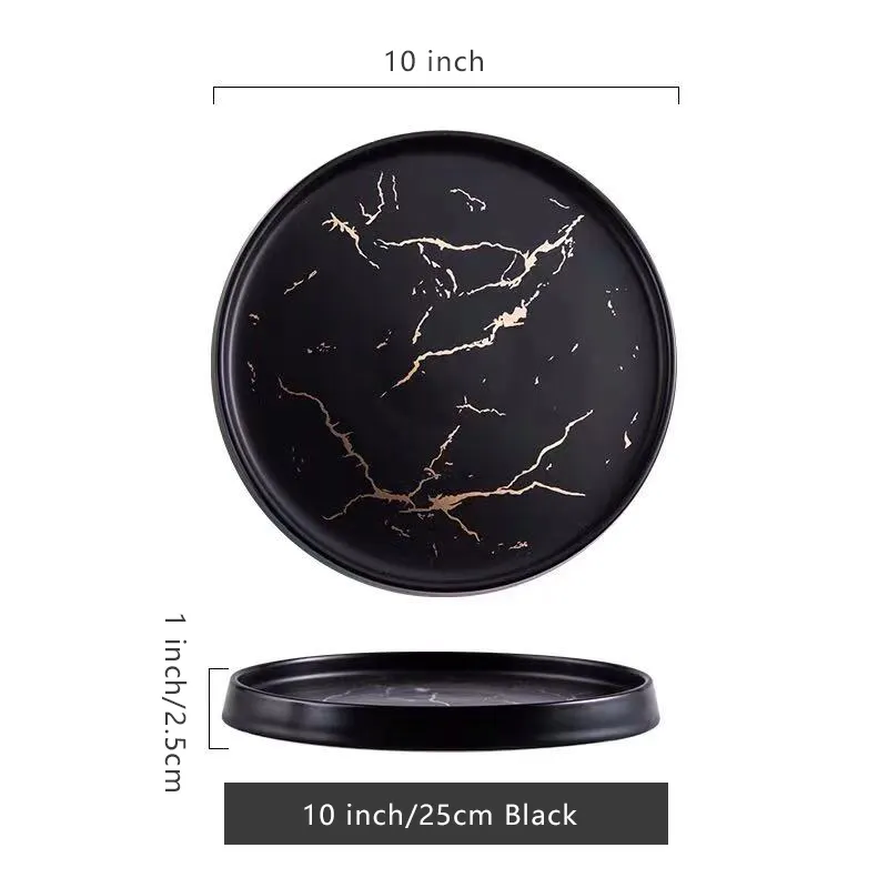 Ceramic plates with marble effect