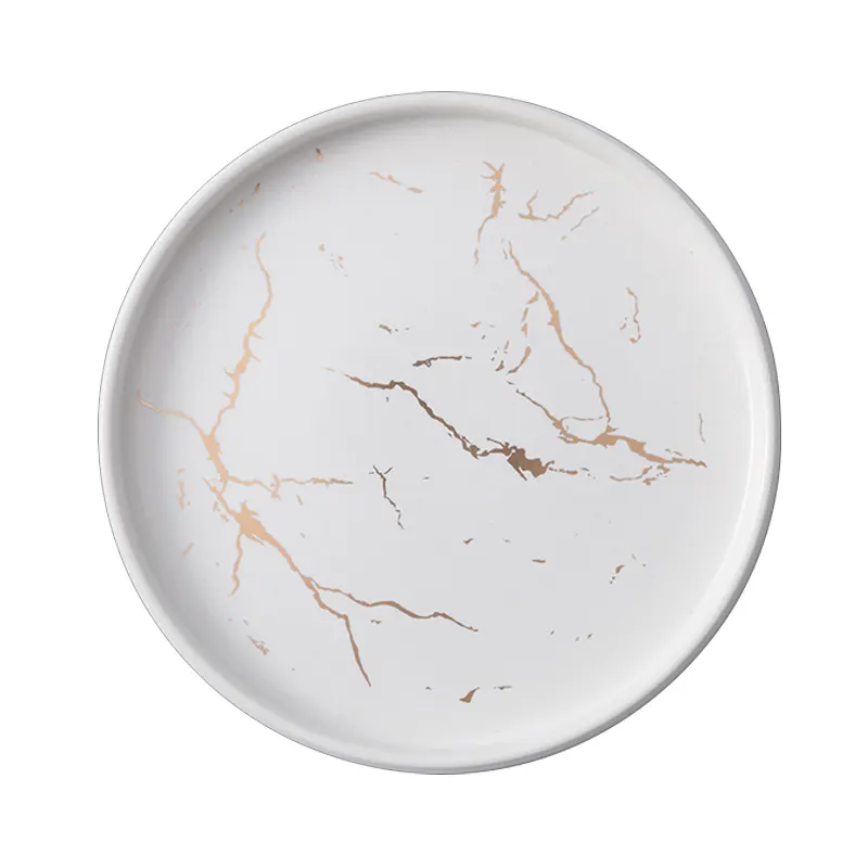 Ceramic plates with marble effect