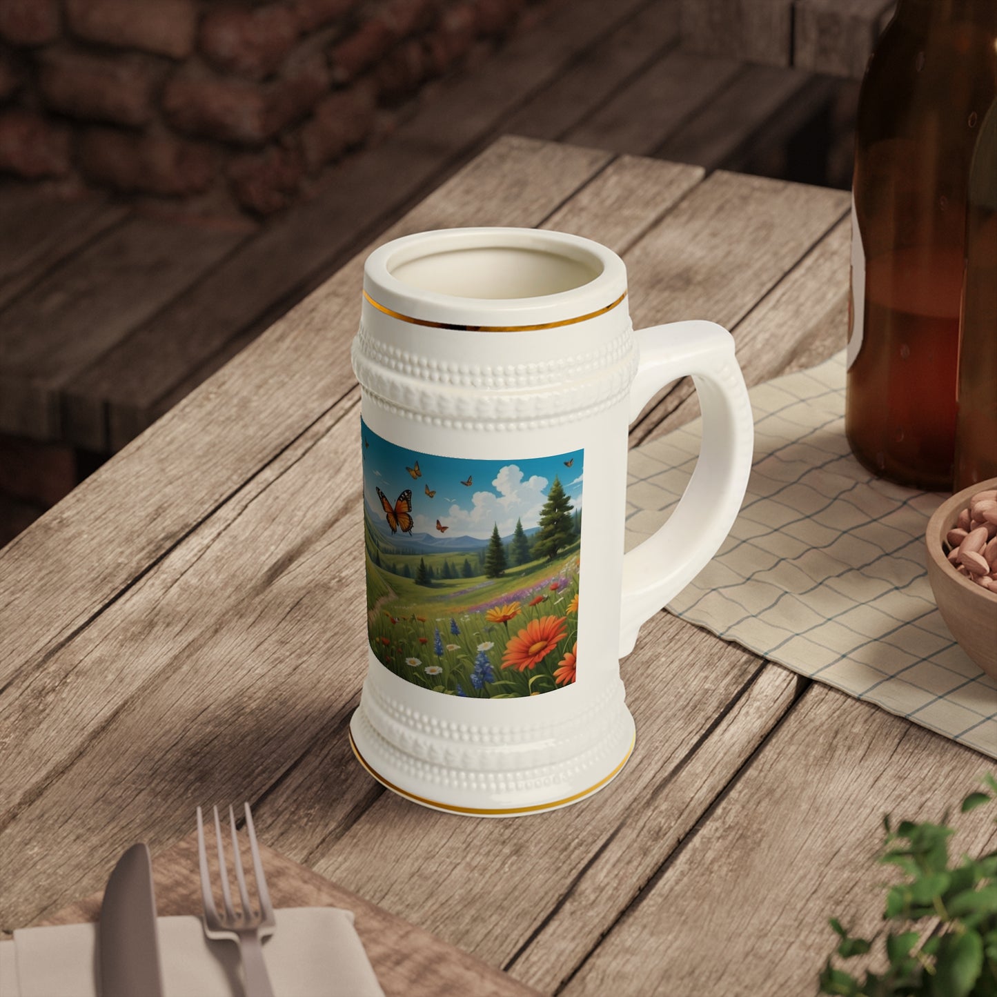 Butterfly Haven Beer Stein