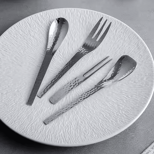 Japanese Hammered Cutlery Set